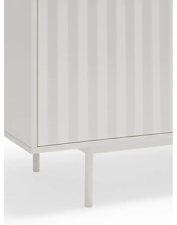 Бял/естествен нисък скрин от декор от дъб 159x80 cm Sierra – Teulat