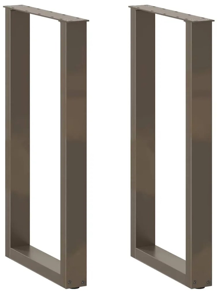 4013219 vidaXL Крака за бар маса, U-образни, 2 бр., естествена стомана, 40 x (90-91) см, стомана