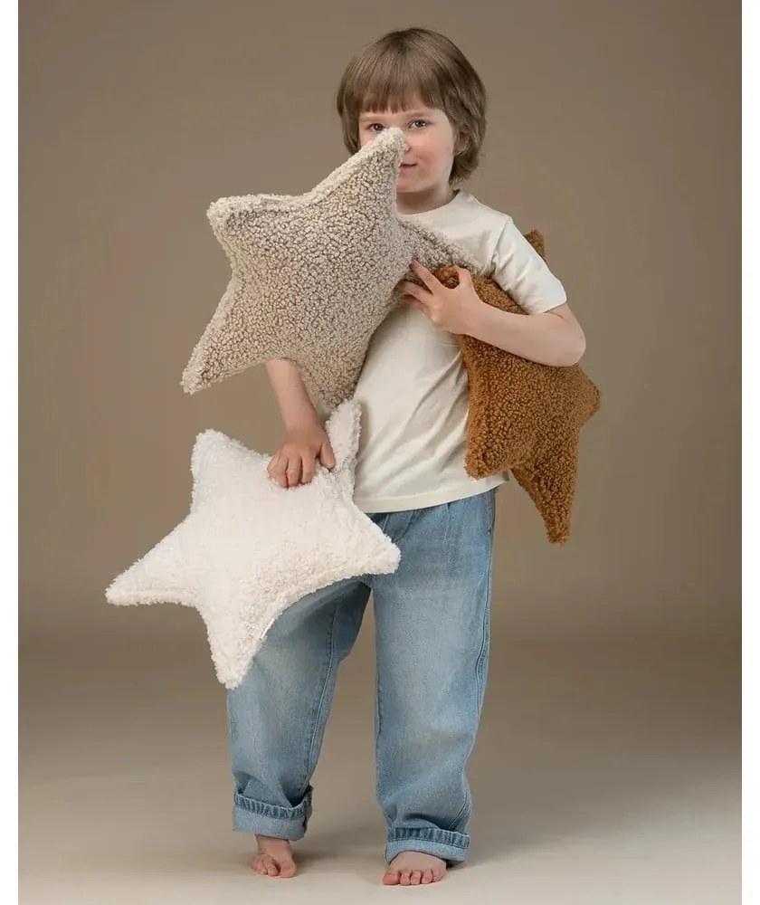 Кремава детска възглавница за диван от букле Star – Wigiwama