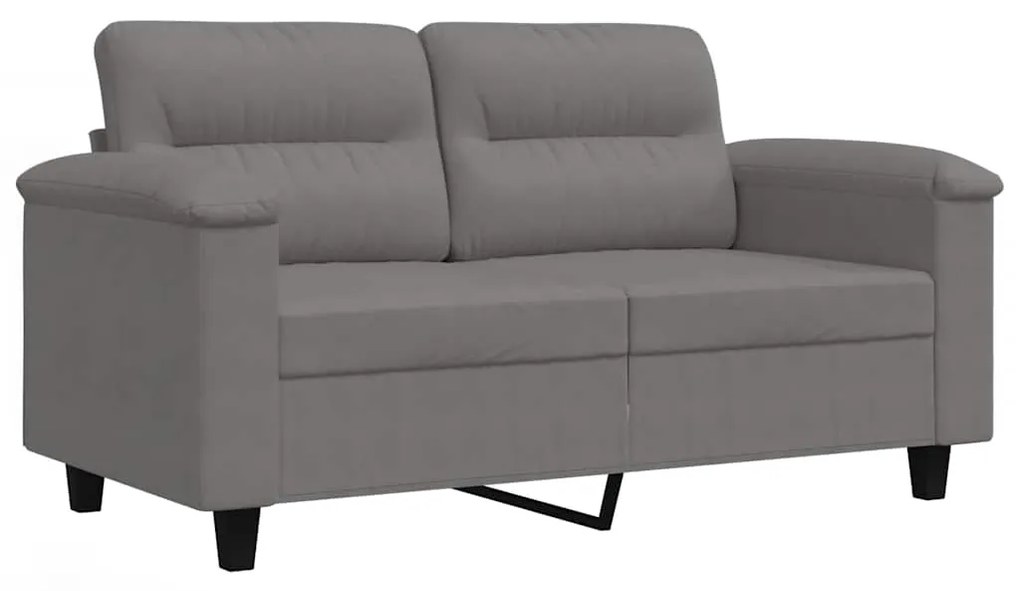 359557 vidaXL 2-местен диван, Тъмносив, 120 см, микрофибърен плат