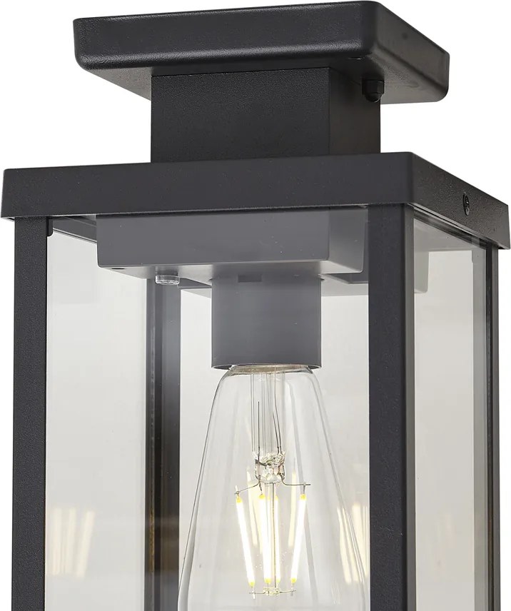 Модерна външна таванна лампа черна със сензор за движение IP44 - Rotterdam