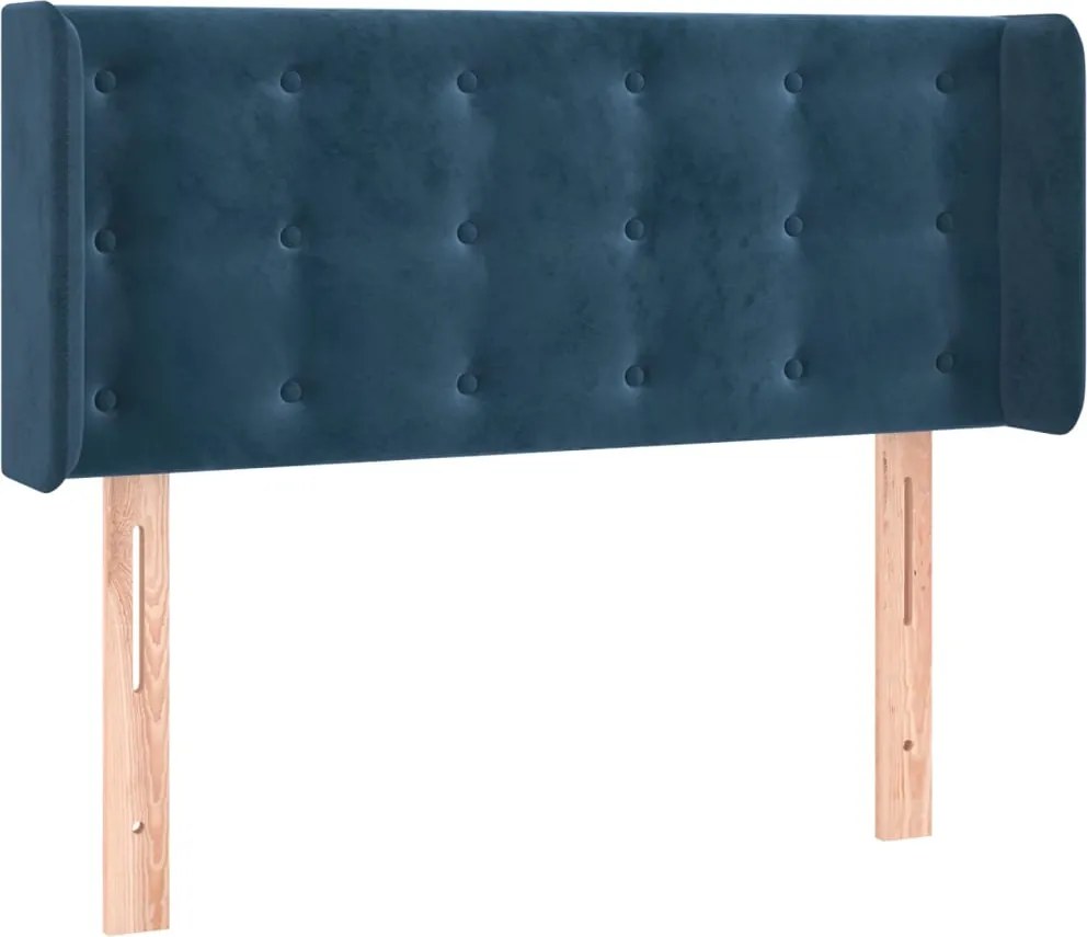 3119242 vidaXL Горна табла за легло, тъмносиня, 93x16x78/88 см, кадифе