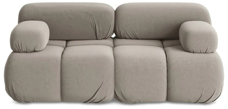 Бежов кадифен модулен диван 190 cm Lokua – Makamii