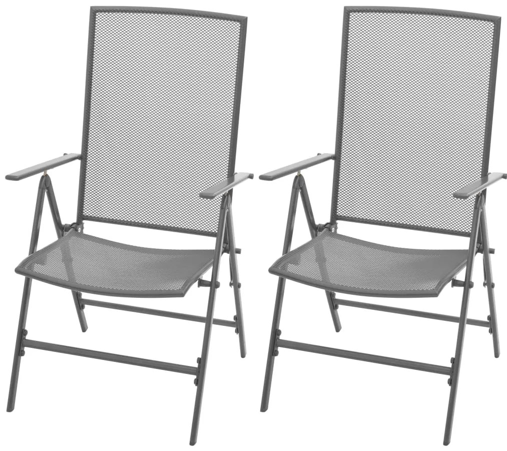 42716 vidaXL Градински регулируеми столове, 2 бр, стоманена мрежа