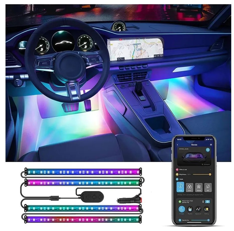 Govee - Smart LED ленти за автомобил - RGBIC