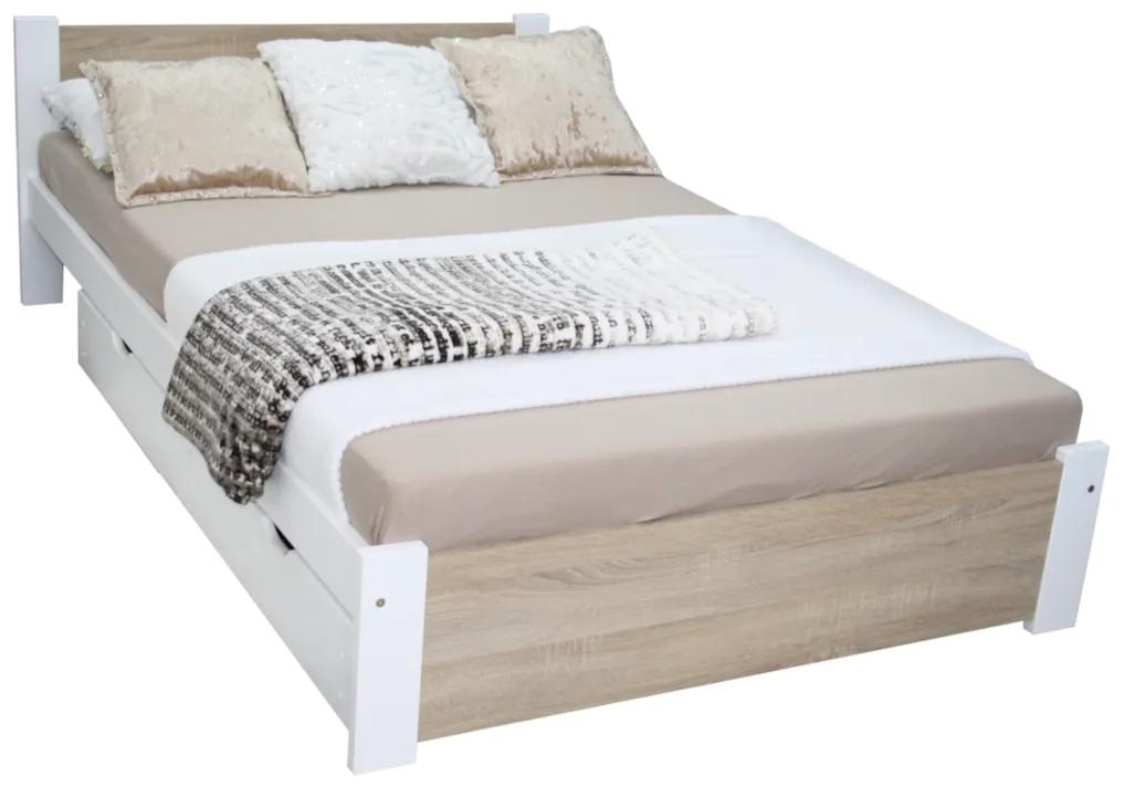 Легло LAPIS + матрак + решетка БЕЗПЛАТНО, 160x200, Сонома + място за съхранение