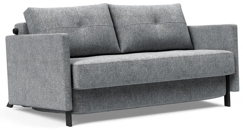 Сив разтегателен диван с подлакътници Twist Granite, 100 x 154 cm Cubed - Innovation