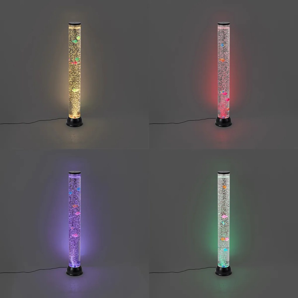 Тръбна лампа с балончета черна 90 см вкл. LED RGB - Zoop