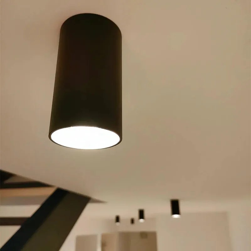 Комплект от 4 модерни повърхностно монтирани прожектора черни 5,5 см GU10 50 мм - Tuba