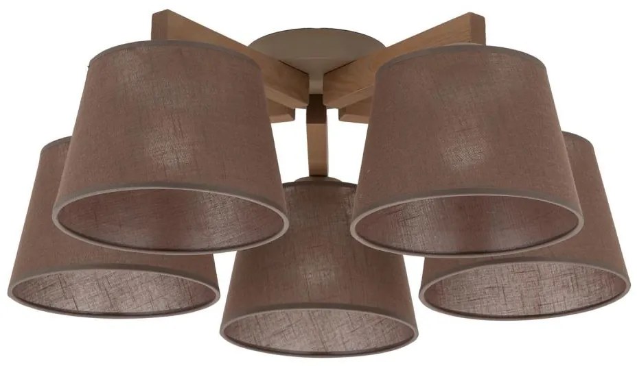 Brilagi - Плафонен полилей LATTE SABIA 5xE27/15W/230V бор/кафяв