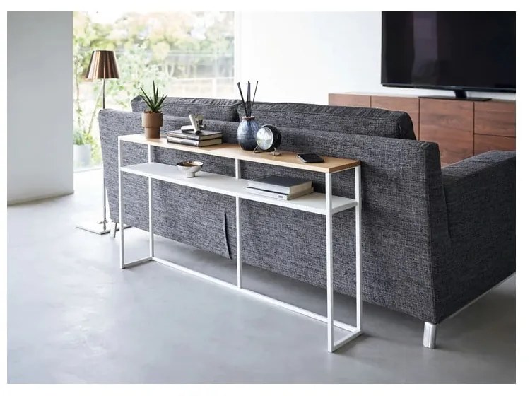 Конзолна маса от декор от ясен в бял и светлокафяв цвят 20,5x126 cm Tower – YAMAZAKI