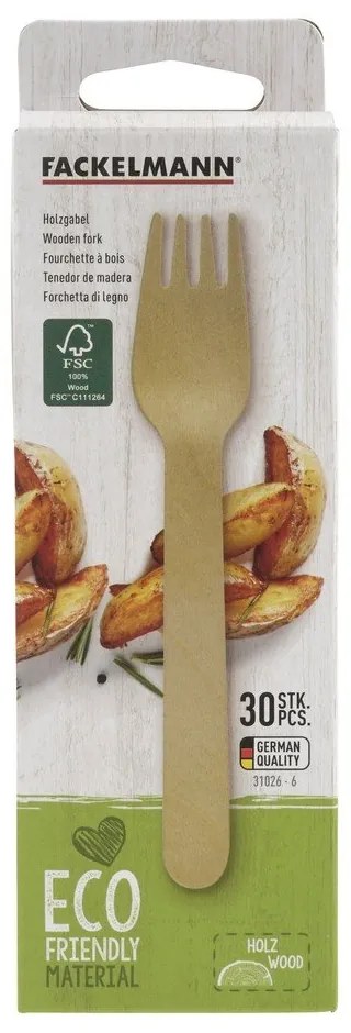 Комплект от 30 дървени вилици Nature - Fackelmann