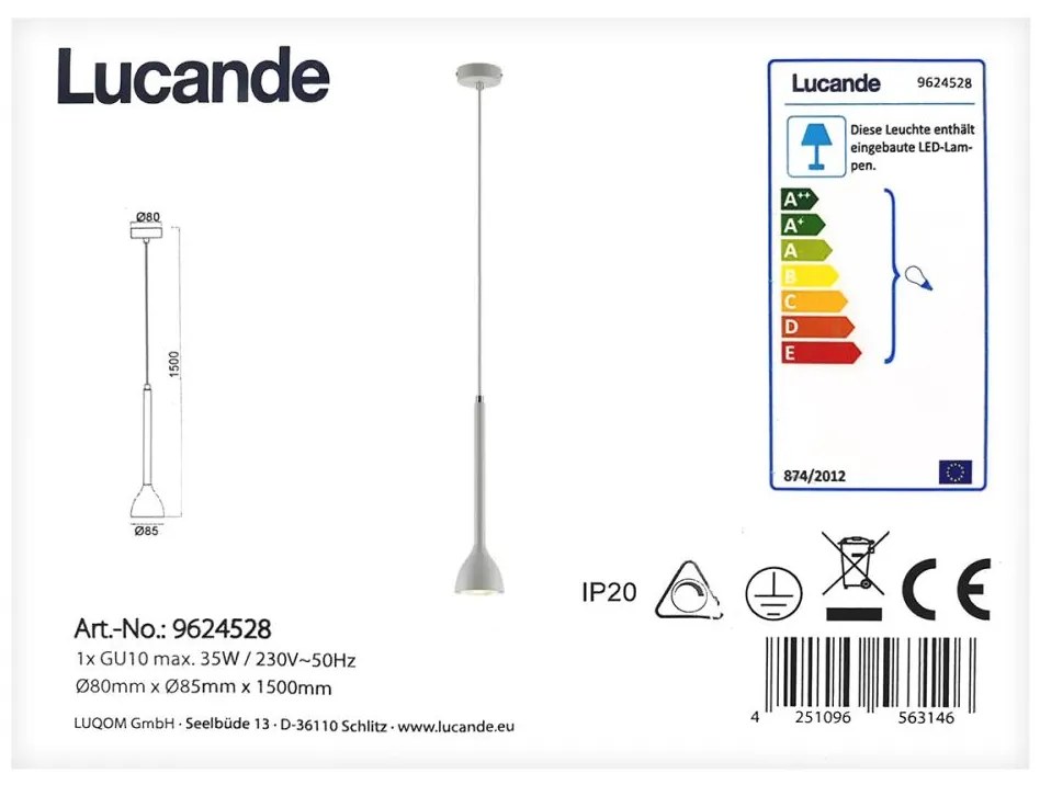 Lucande - Пендел NORDWIN 1xGU10/35W/230V