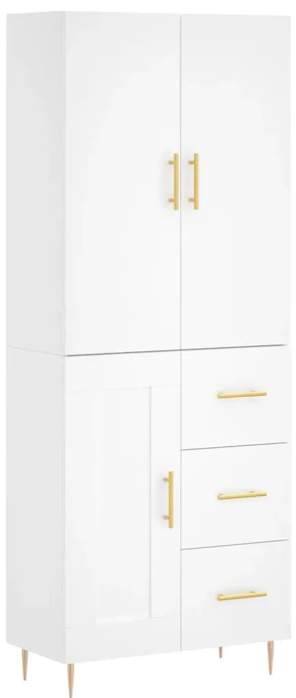 3196003 vidaXL Висок шкаф, бял, 69,5x34x180 см, инженерно дърво