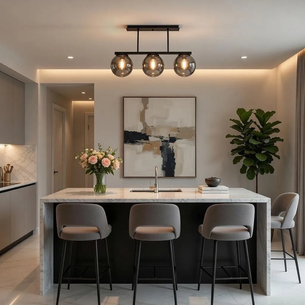 Плафон ТРЕВИЗО, черен/сив, 3хE27