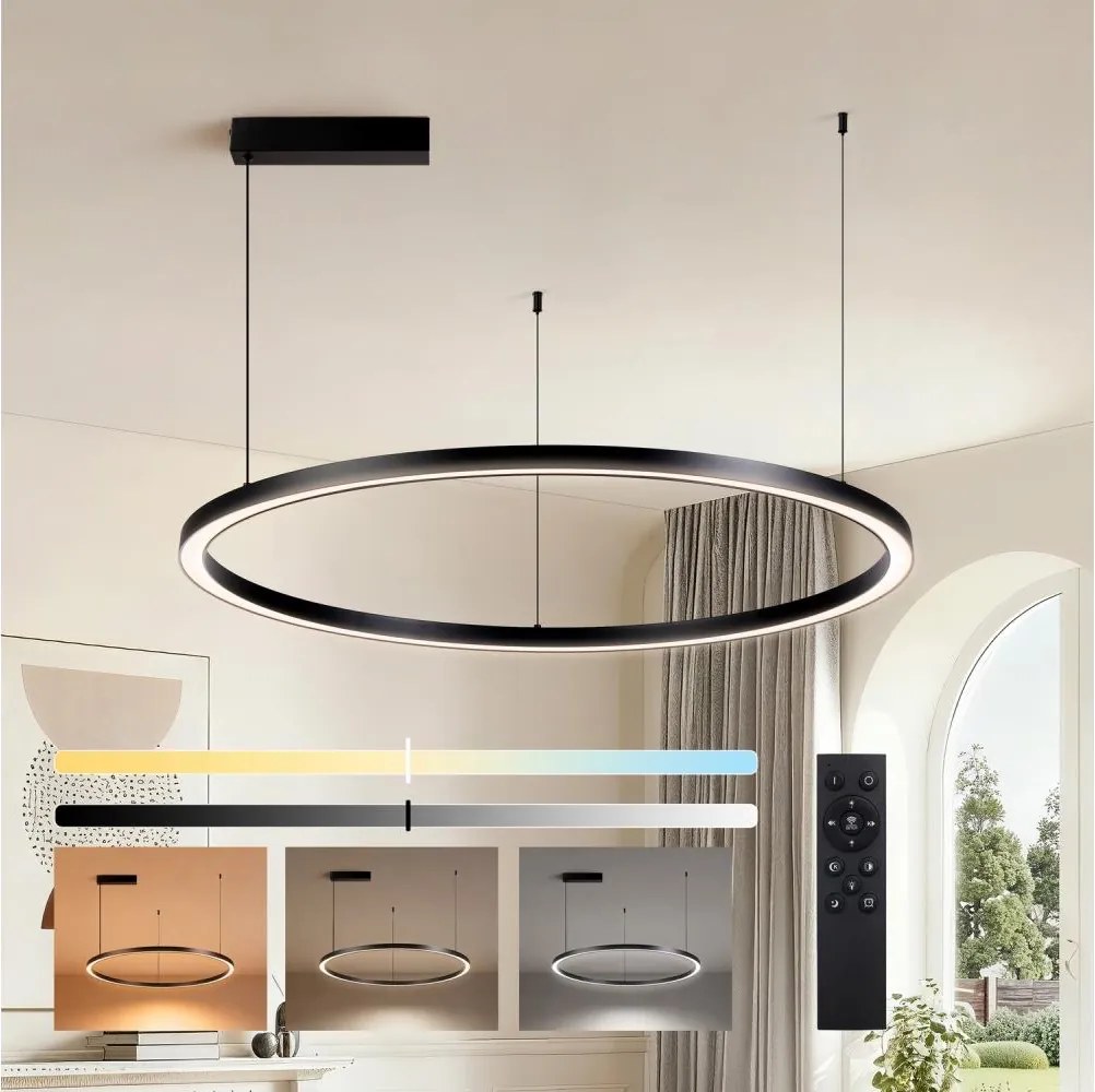 BRILAGI - LED димируем полилей на кабел PORTOFINO LED/60W/230V Ø 80 см черен +DO