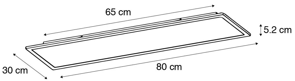 Таванна лампа черна 80 см с LED с дистанционно управление - Live