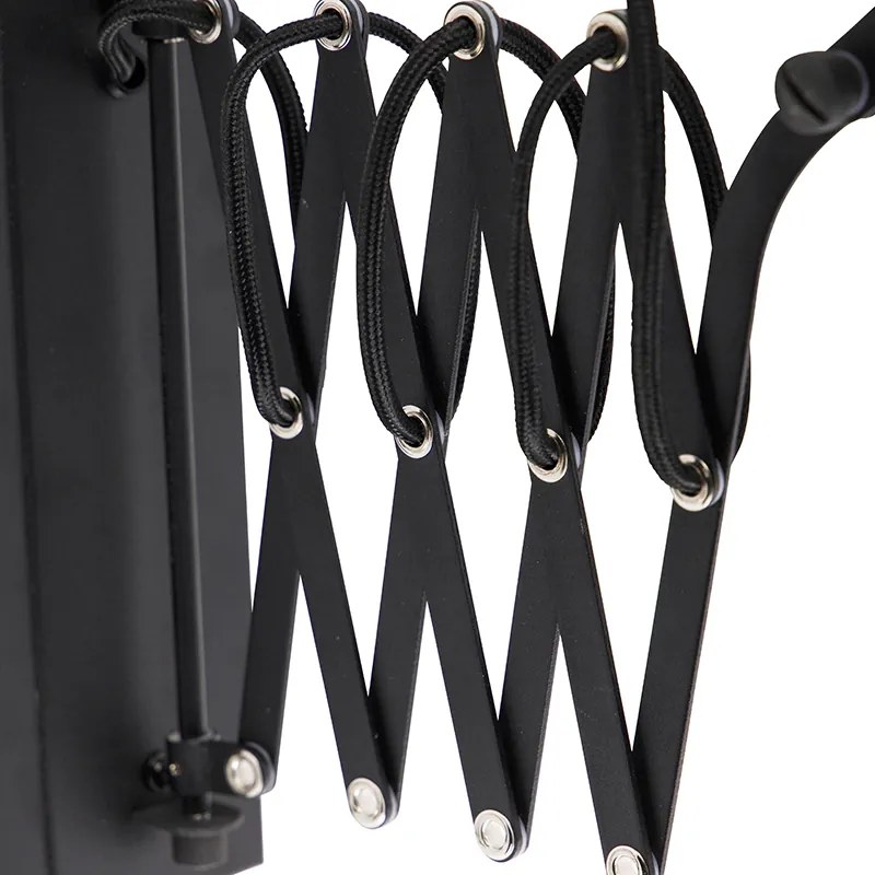 Индустриален стенен аплик черен с регулируема ръка - Merle