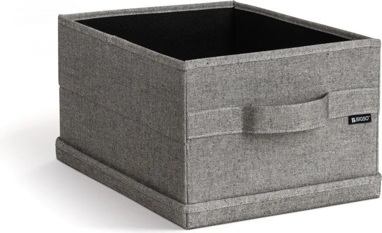 Сива текстилна кутия за съхранение с капак 27x36x19 cm Soft Storage Small – Bigso