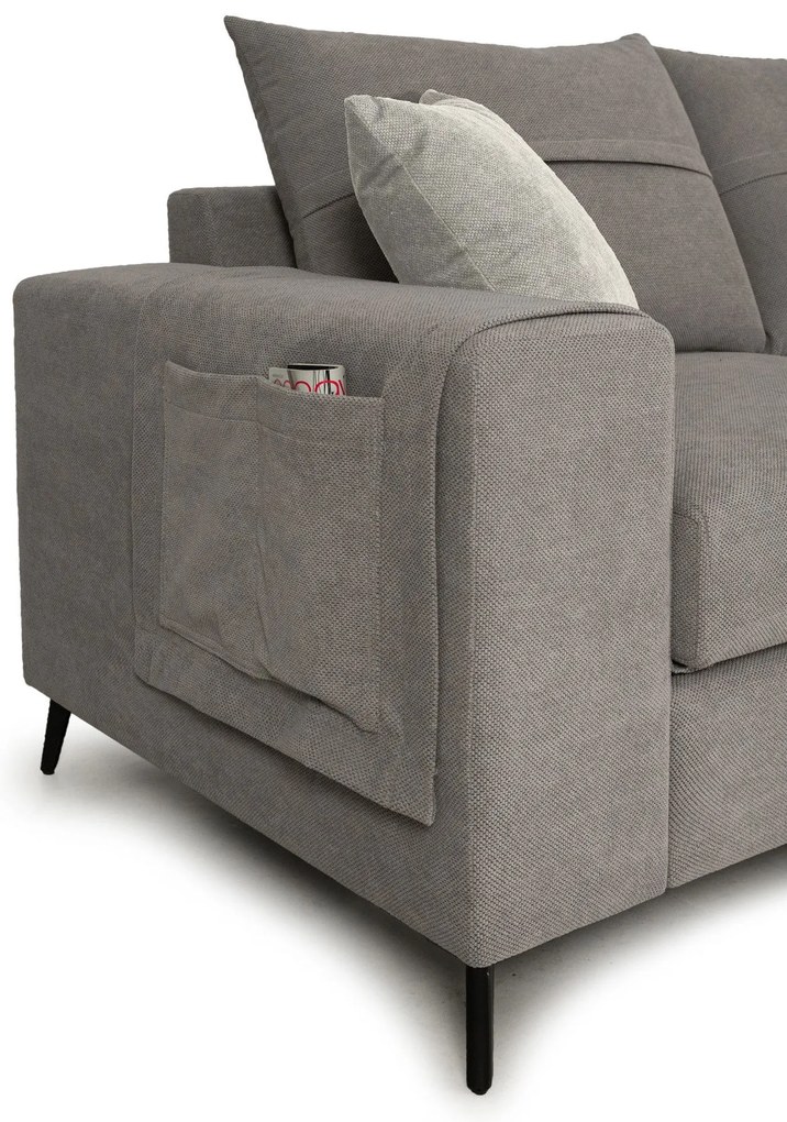 Ъглов диван Hannah-Сиво тъмно-Ляво