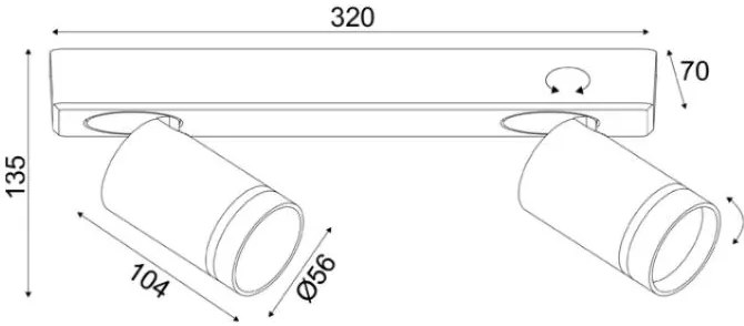Таван Стена Спот Divino 2лампа-Mauro