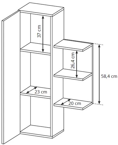Холна секция Oak-White Natural