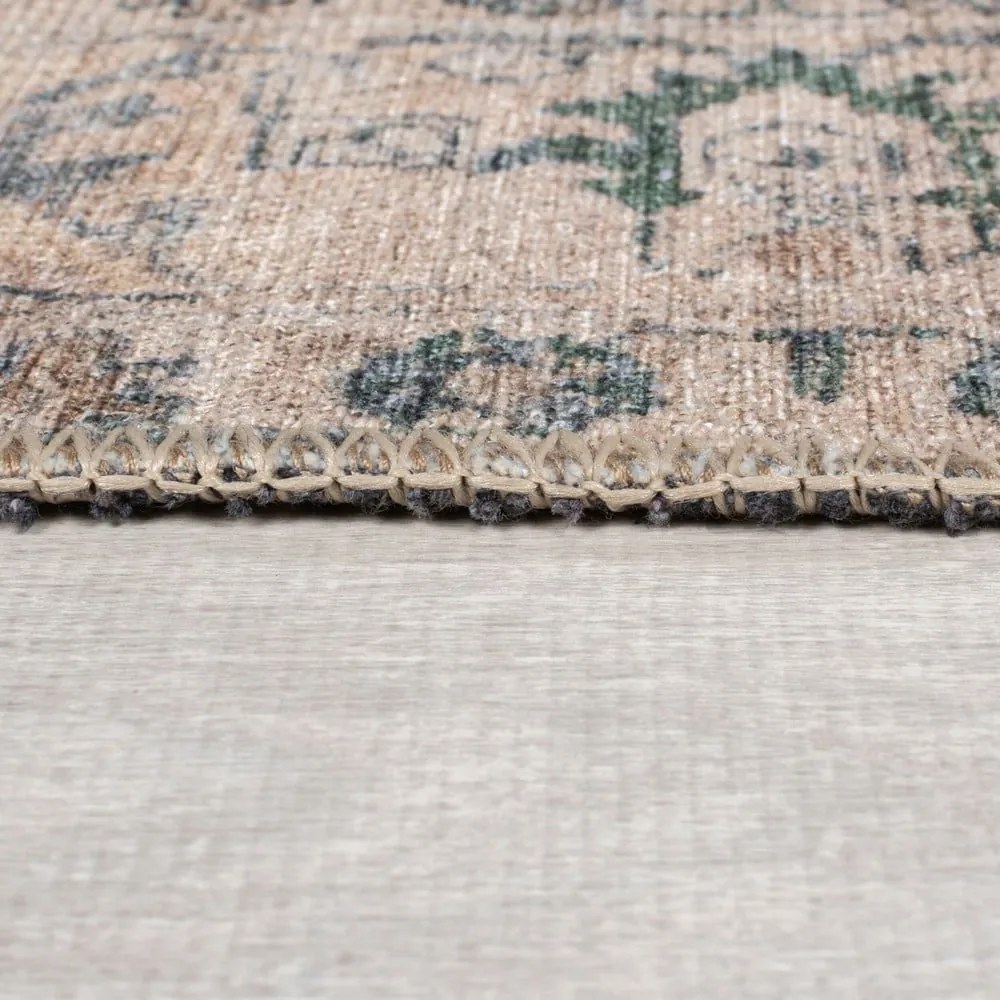 Зелен килим подходящ за пране 115x170 cm Beau Floral – Flair Rugs