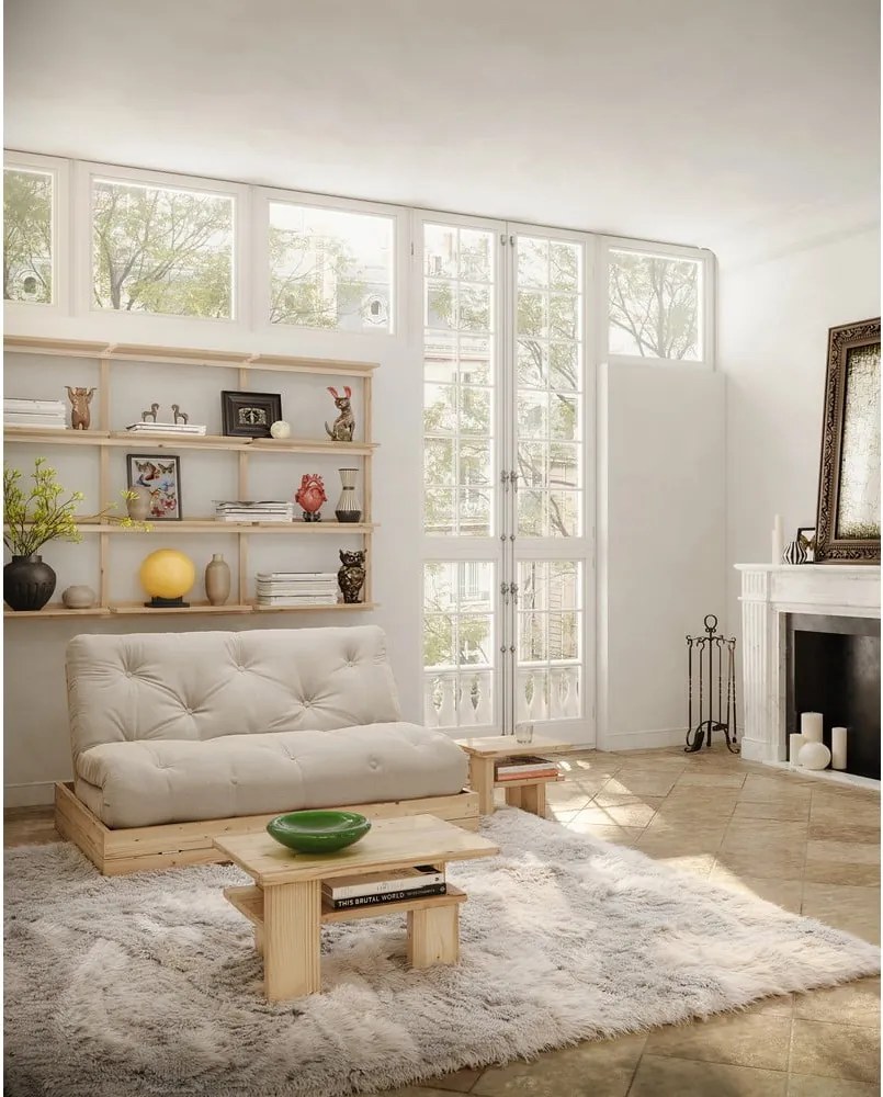 Кафява масичка за кафе от масивен бор 45x68 cm Japan – Karup Design