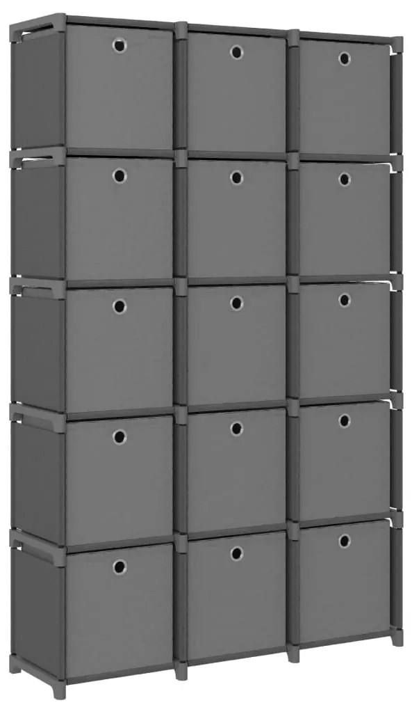 322621 vidaXL Органайзер с 15 отделения с кутии, сив, 103x30x175,5 см, плат