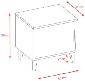 Нощно шкафче Kubi - сиво