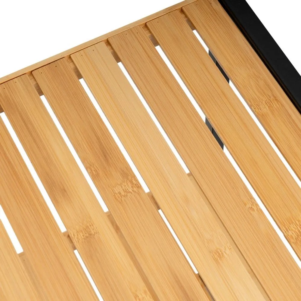 Черен и естествен бамбуков стелаж 30x70 cm – Casa Selección