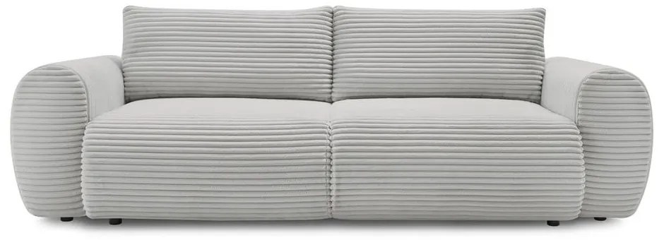 Светлосив разтегателен диван от рипсено кадифе 257 cm Lucien – Bobochic Paris