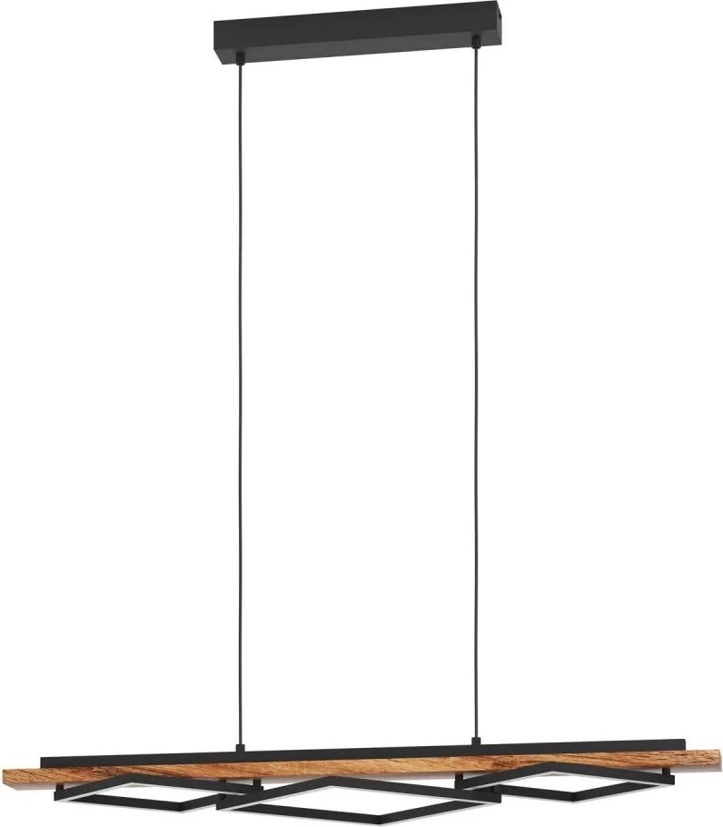 Eglo 901933 - LED висящ полилей на кабел BOYAL 2xLED/13W/230V+ LED/16W черен/кафяв