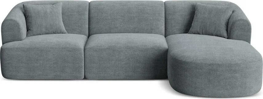 Тъмносив ъглов диван от рипсено кадифе (десен ъгъл) Campi – Cosmopolitan Design