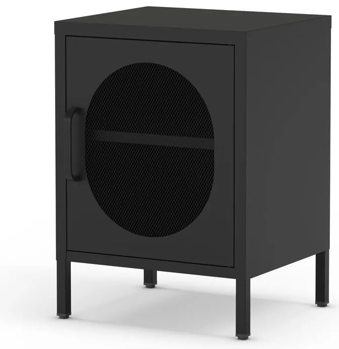Черно метално нощно шкафче Diora – Marckeric