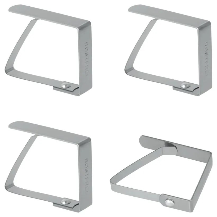 Комплект от 4 държача за покривки от неръждаема стомана - Metaltex