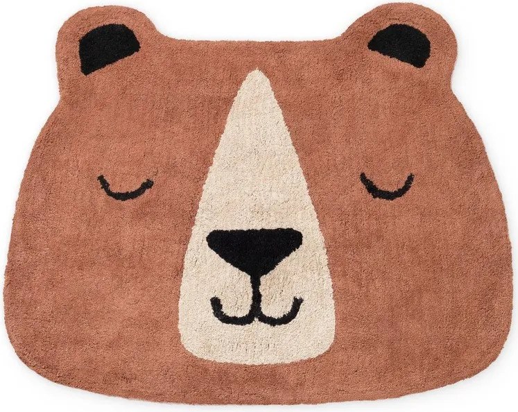 Кафяв памучен детски килим подходящ за пране/ръчно изработен 101x120 cm Snuggle Benni – Hanse Home