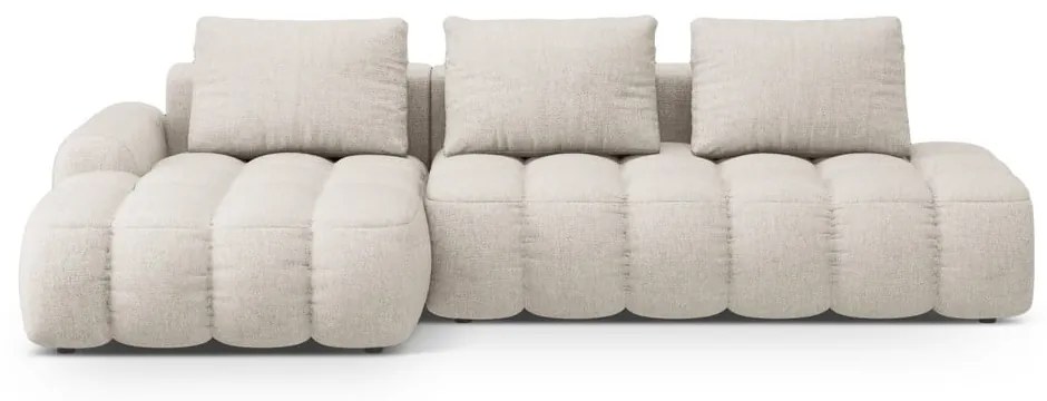 Бежов сгъваем/с място за съхранение ъглов диван (ляв ъгъл) Linz – Cosmopolitan Design