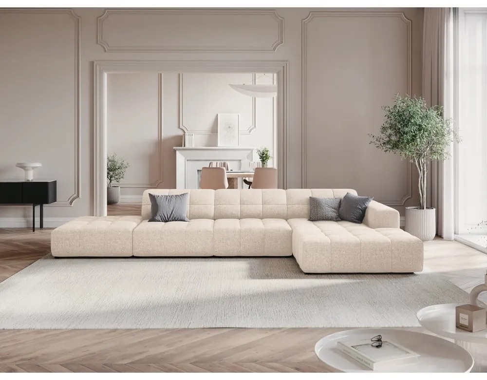 Кремав ъглов диван (десен ъгъл) Chicago - Cosmopolitan Design