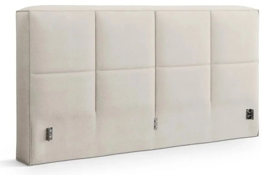 Кремаво двойно легло 180x200 cm тапицирано с място за съхранение с включена подматрачна рамка Simon Darren – Micadoni