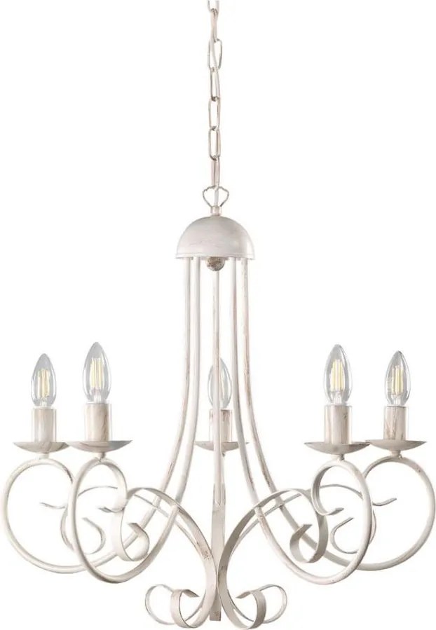 ONLI - Полилей на верига POMPEI 5xE14/6W/230V кремав