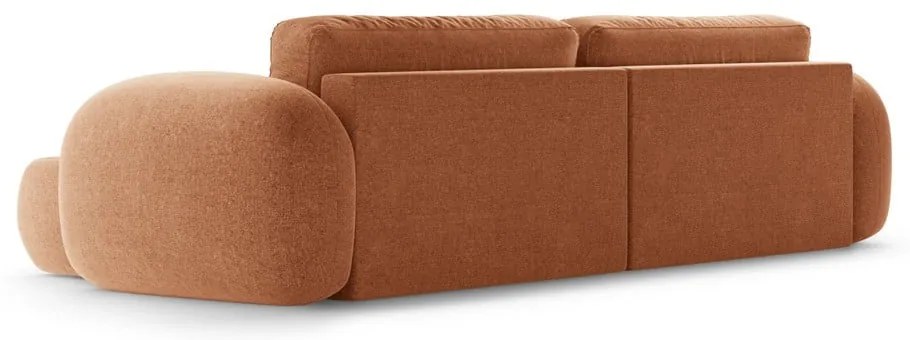 Шенилов сгъваем/с място за съхранение ъглов диван в тухлен цвят Tonale – Cosmopolitan Design