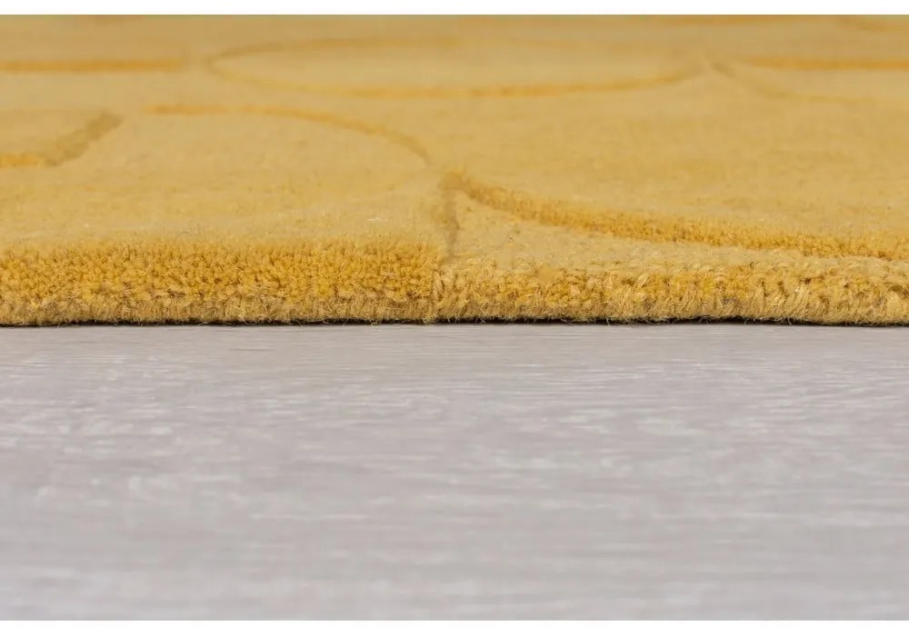 Жълт вълнен килим в цвят охра 60x230 cm Gigi - Flair Rugs