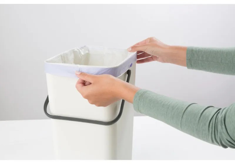Кош за разделно събиране на боклук Brabantia Sort&Go 648978, 16 л, Дръжка, Възможност за стенен монтаж, Тъмносив