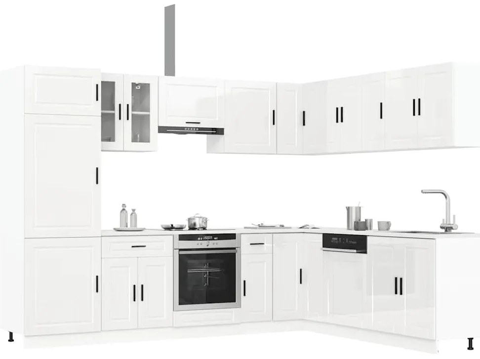 3314993 vidaXL Комплект кухненски шкафове от 14 части Porto, инженерно дърво
