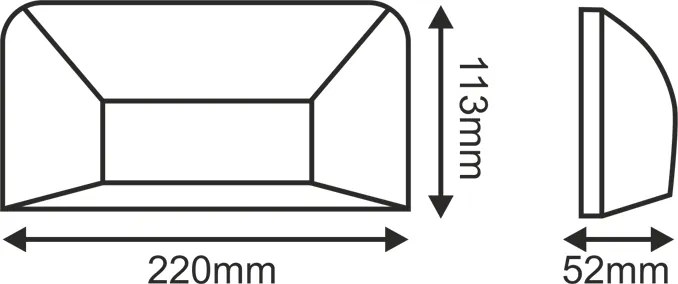 Аплика Градина LED Sharok Curve-сив