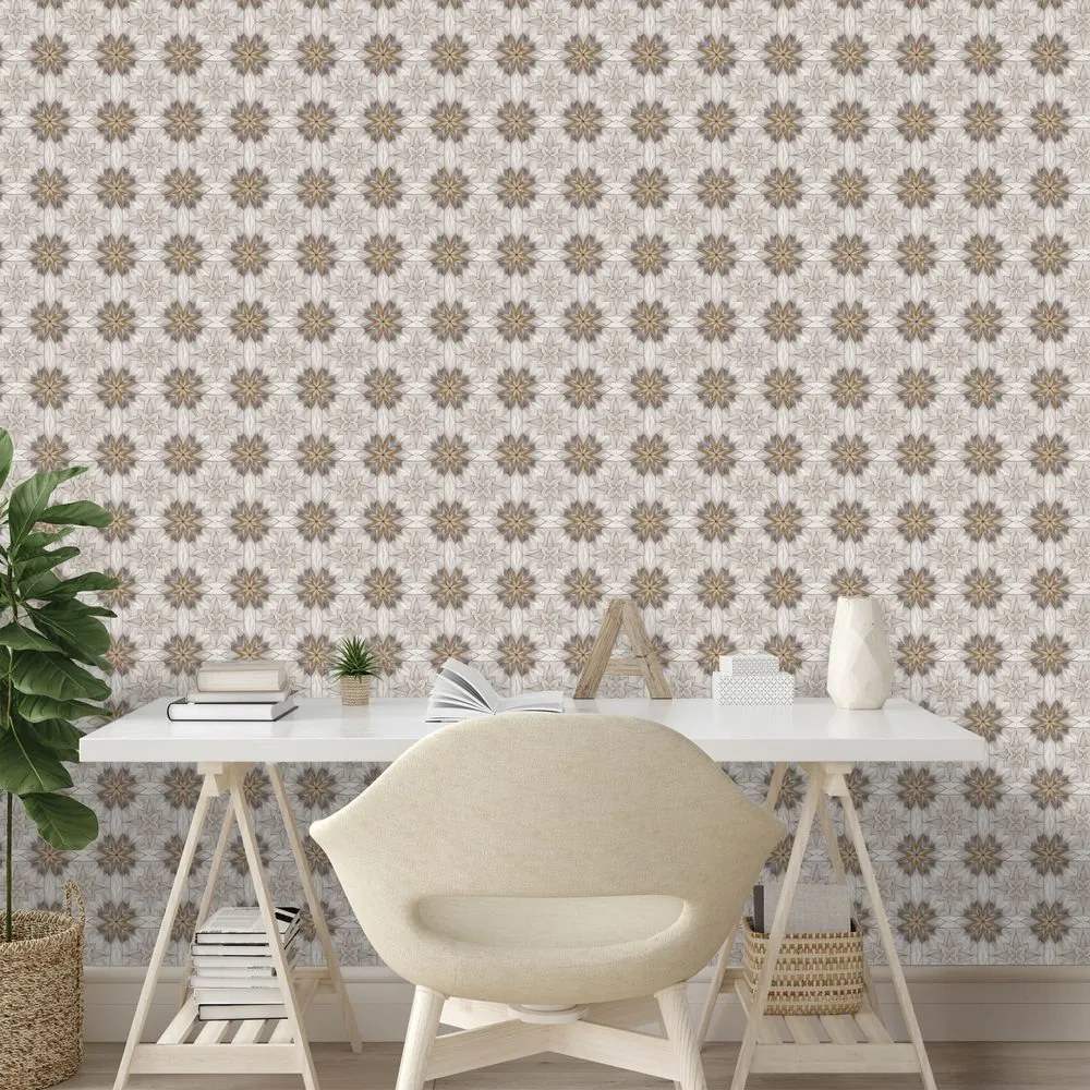 Самозалепващ тапет – Кафяви цветни орнаменти