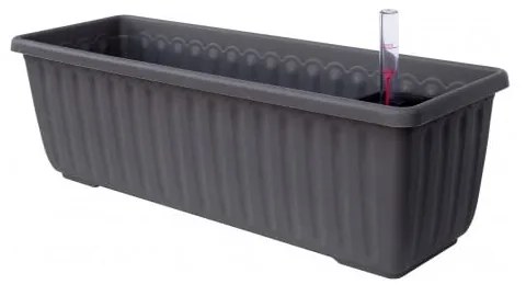 Антрацитно сива самонапояваща се саксия, дължина 100 cm Siesta - Plastia