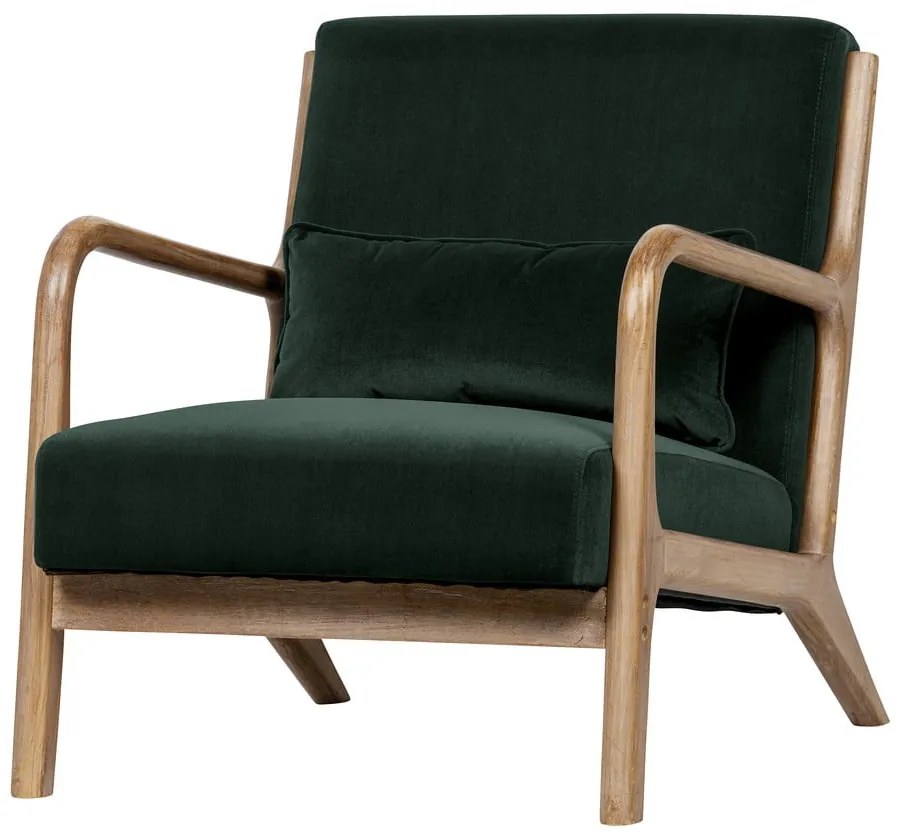 Тъмнозелено кресло от кадифе Mark - WOOOD