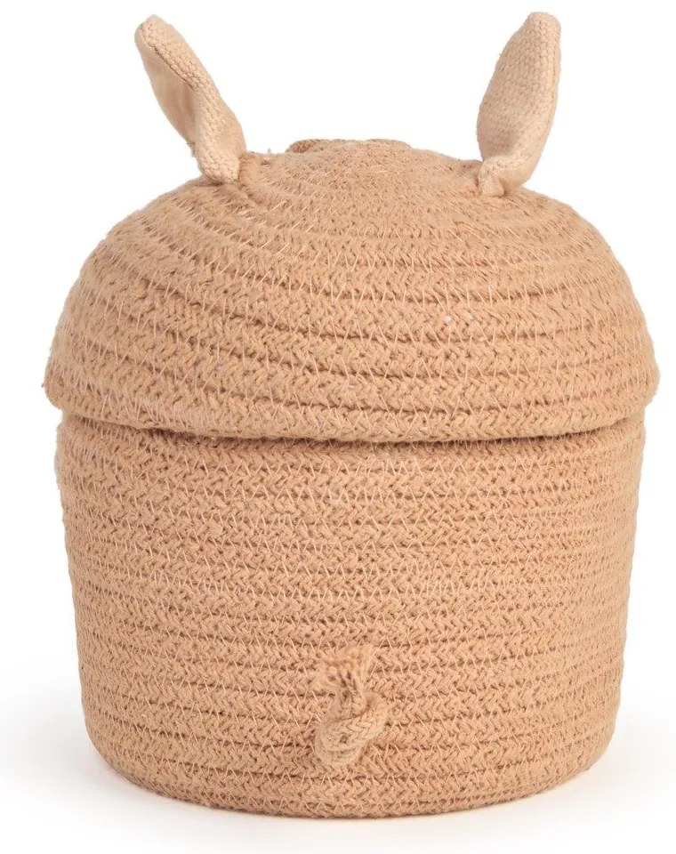 Светлорозова текстилна детска кошница за играчки ø 17x15 cm Mini Peggy the Pig – Lorena Canals